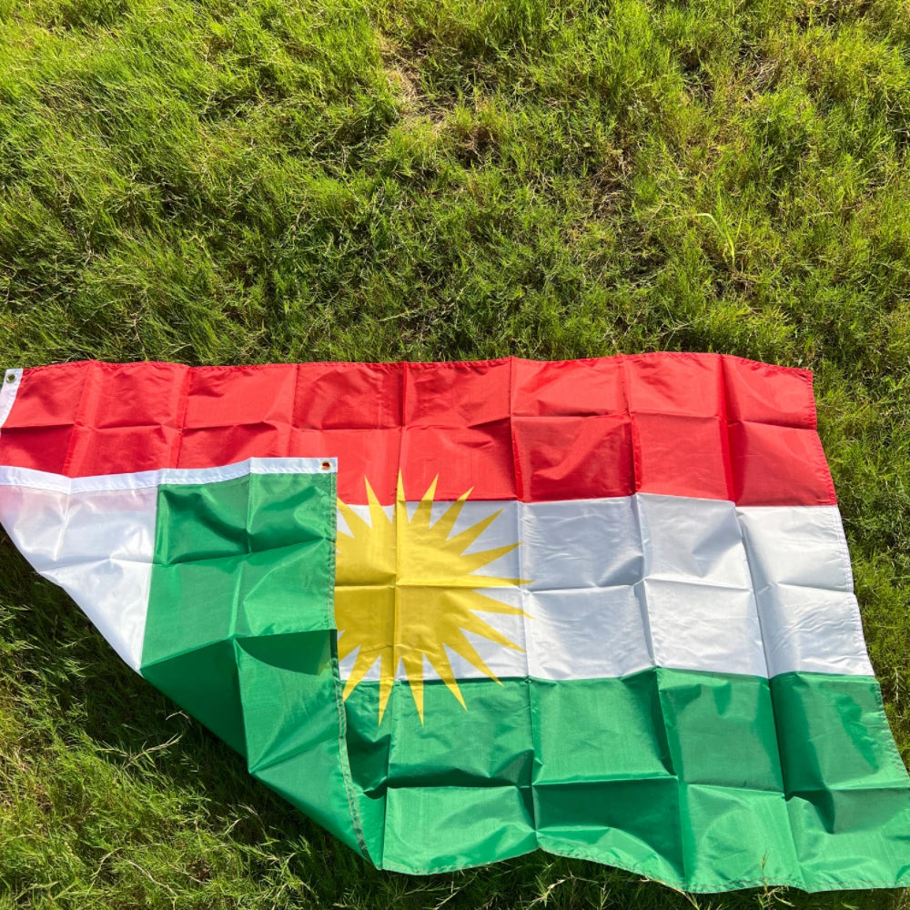 Kurdish flag  90*150cm Kurdistan Flag Hanging Polyester Kurdish Flag and Bannes Home Decoration flag