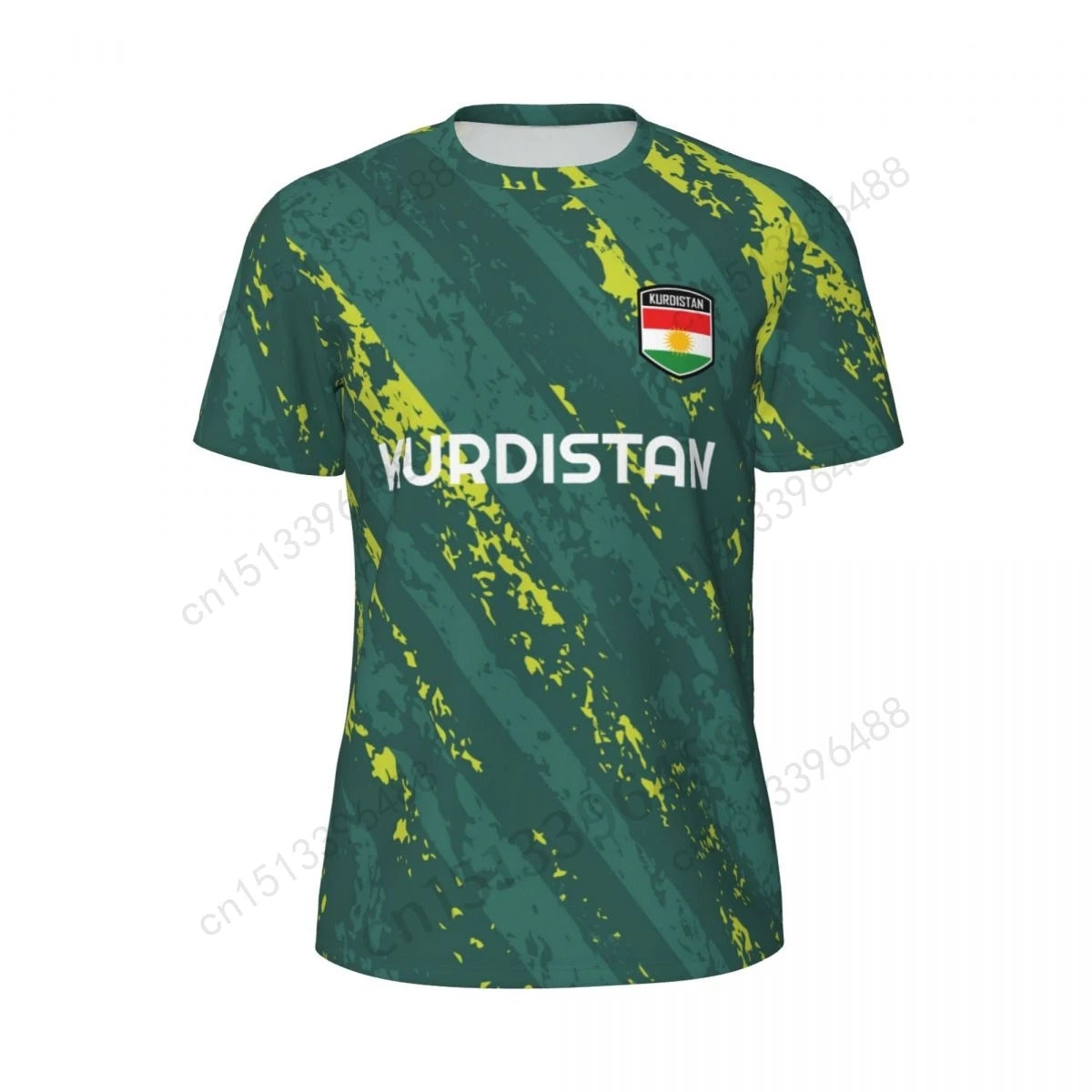 Kurdistan Flag 3D Printed T Shirt Men Summer Short-sleeved Mesh T-shirt For Running Bike Tennis Fitness Fans