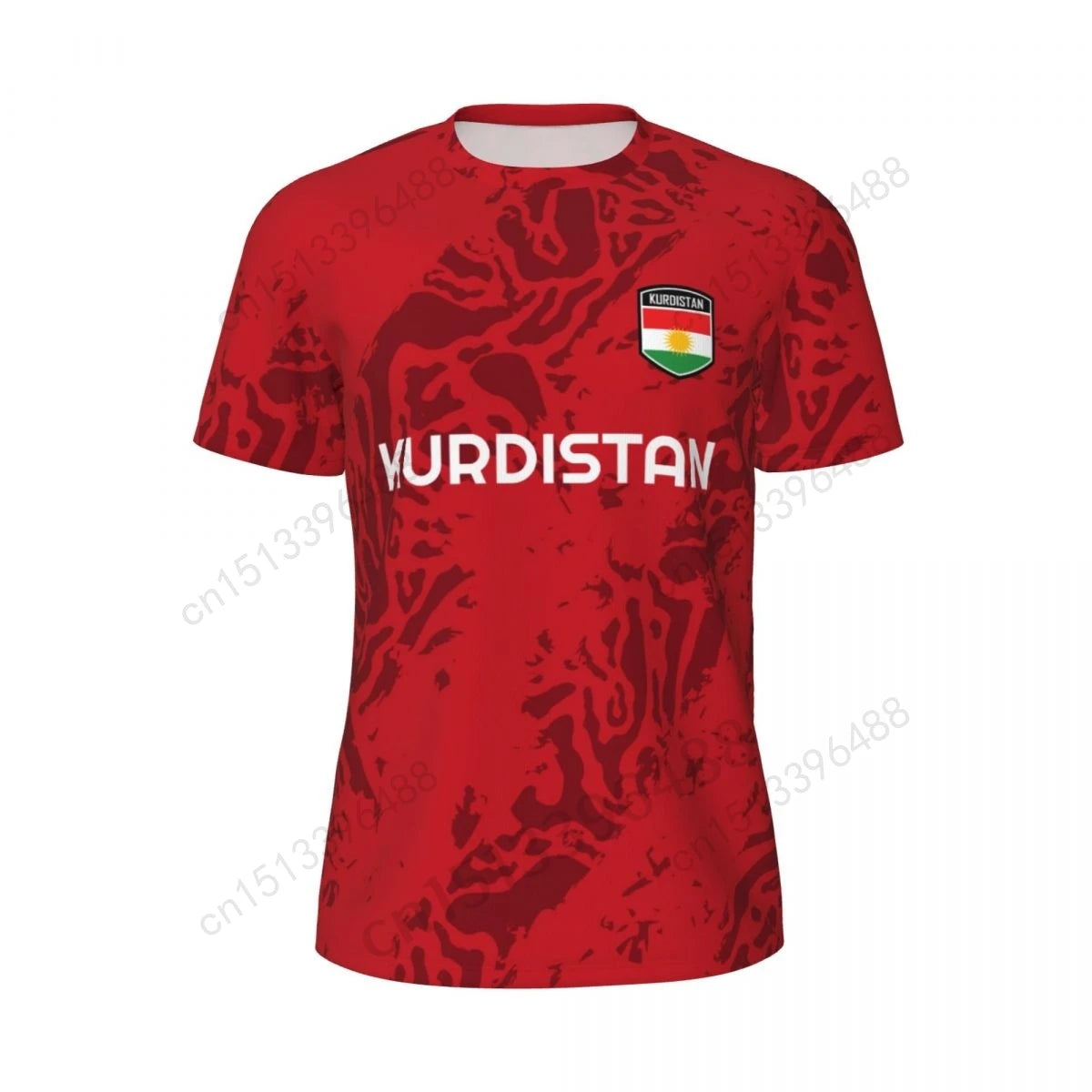 Kurdistan Flag 3D Printed T Shirt Men Summer Short-sleeved Mesh T-shirt For Running Bike Tennis Fitness Fans