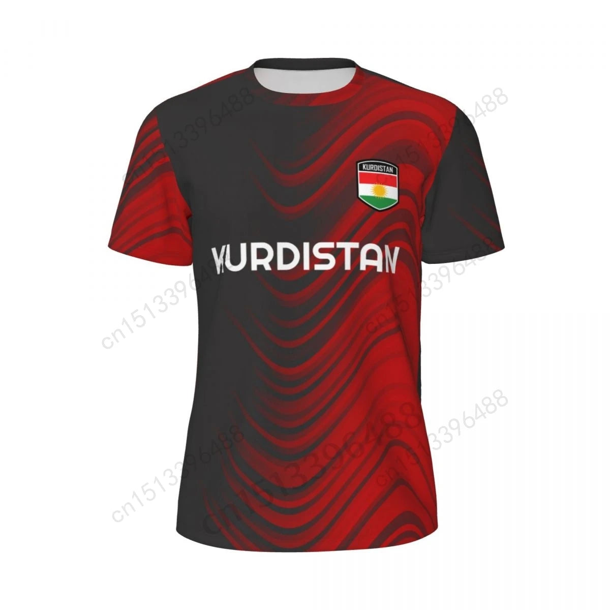 Kurdistan Flag 3D Printed T Shirt Men Summer Short-sleeved Mesh T-shirt For Running Bike Tennis Fitness Fans