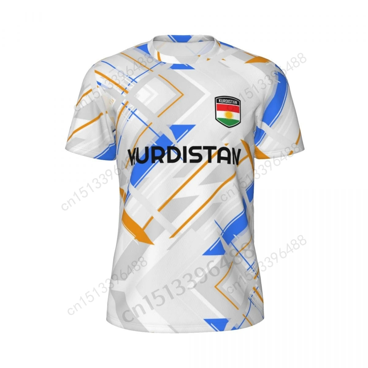 Kurdistan Flag 3D Printed T Shirt Men Summer Short-sleeved Mesh T-shirt For Running Bike Tennis Fitness Fans