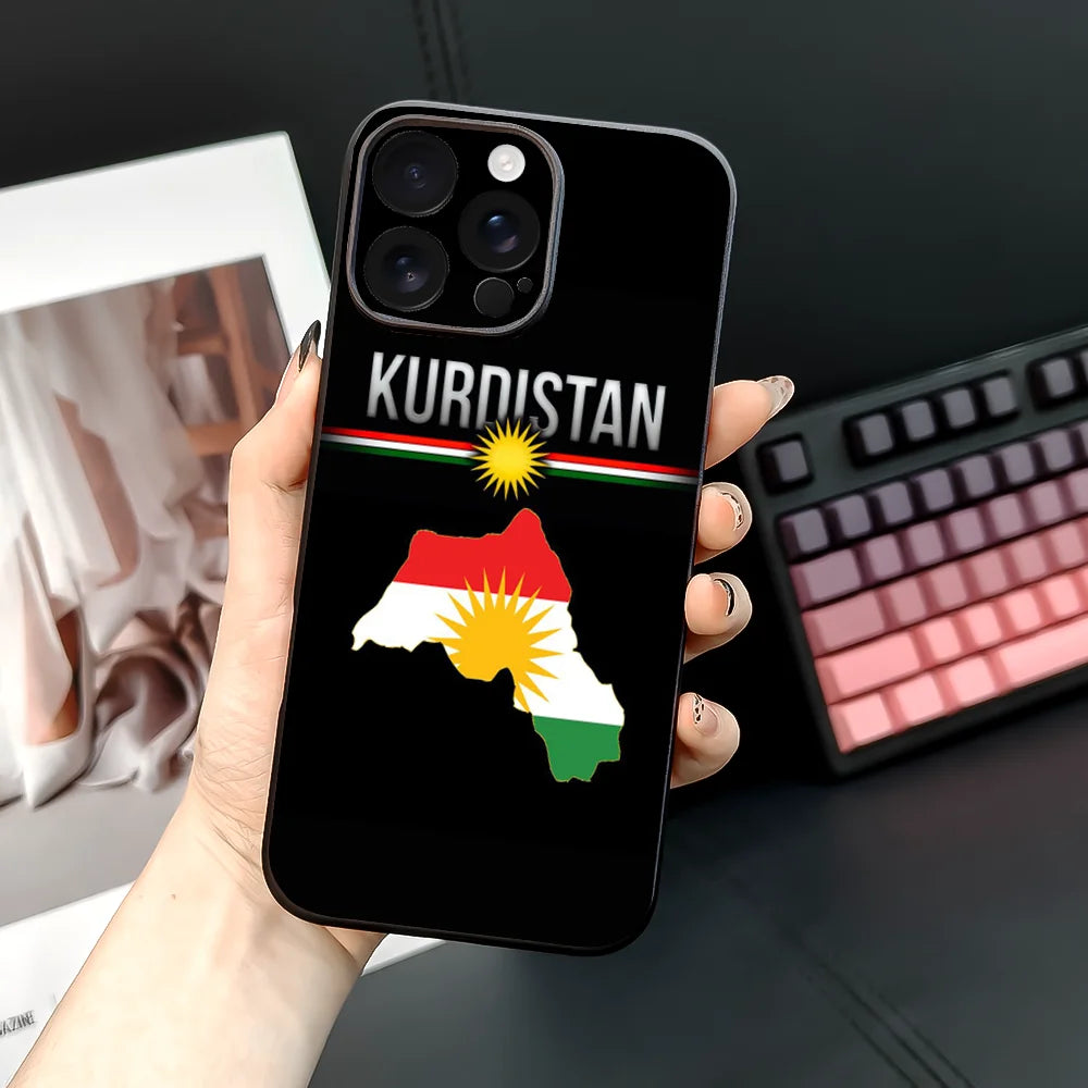K-Kurdistan Flag Phone Case For iPhone 16 15 14 13 12 11 PRO MAX PLUS Mini TPU Soft to Skin-friendly case