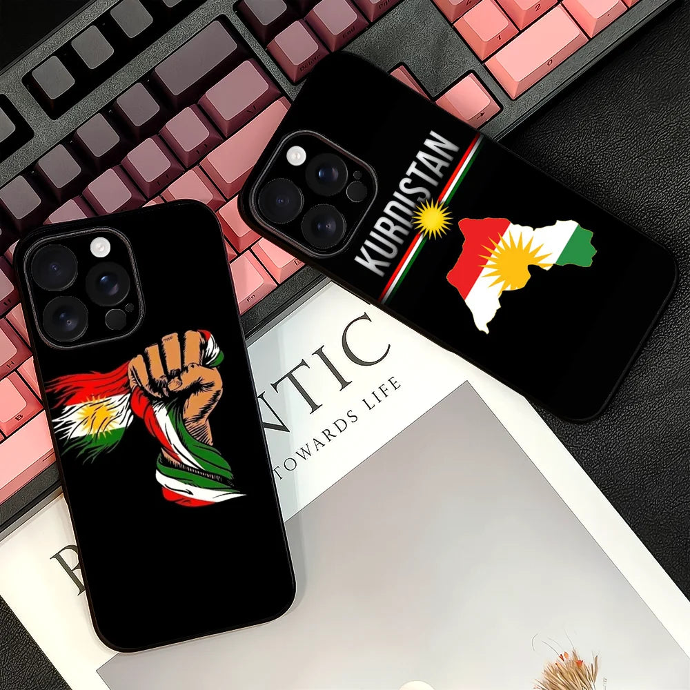 K-Kurdistan Flag Phone Case For iPhone 16 15 14 13 12 11 PRO MAX PLUS Mini TPU Soft to Skin-friendly case
