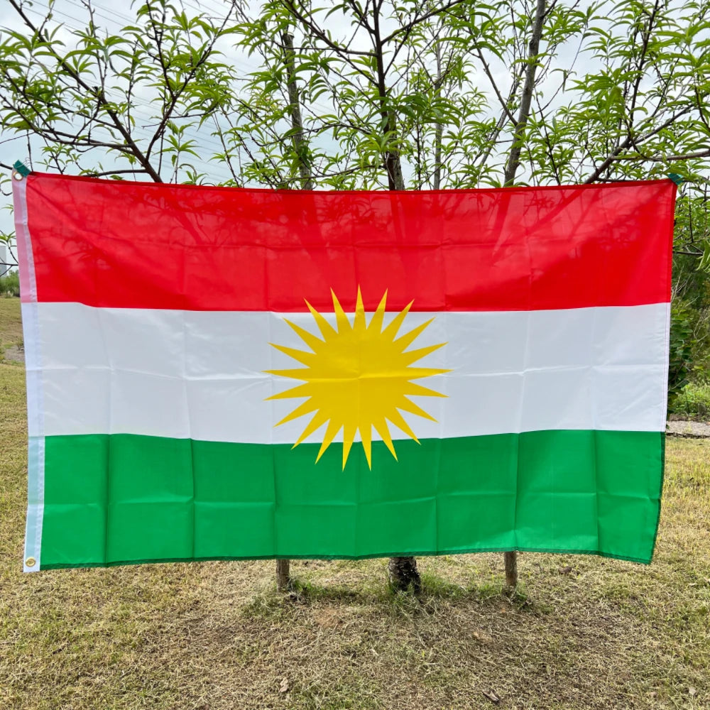 Kurdish flag  90*150cm Kurdistan Flag Hanging Polyester Kurdish Flag and Bannes Home Decoration flag