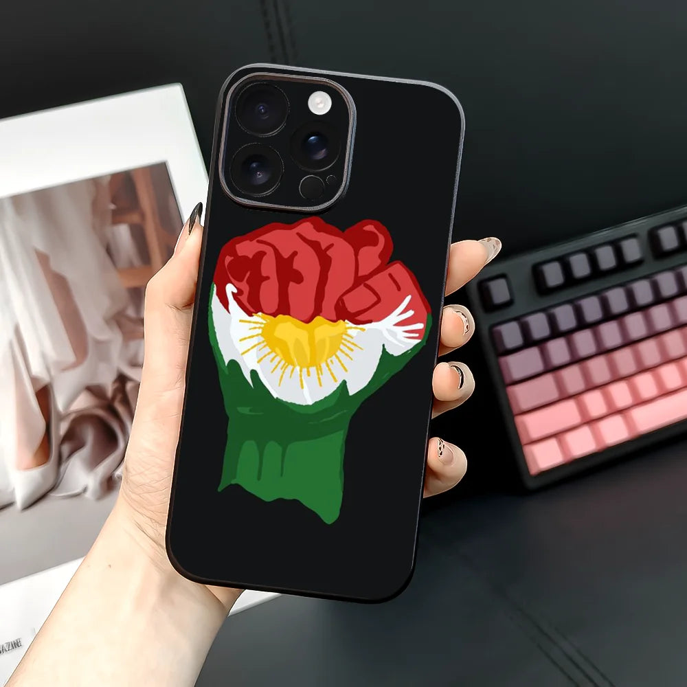 K-Kurdistan Flag Phone Case For iPhone 16 15 14 13 12 11 PRO MAX PLUS Mini TPU Soft to Skin-friendly case