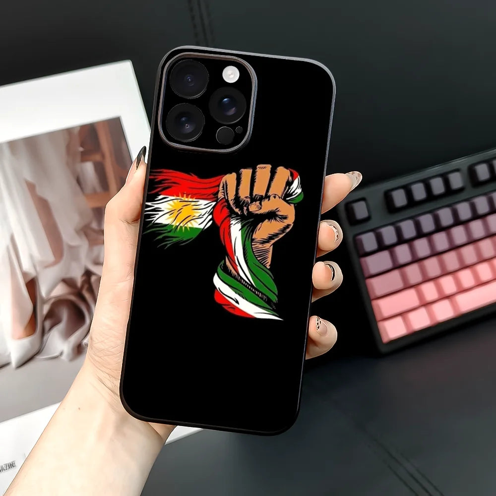 K-Kurdistan Flag Phone Case For iPhone 16 15 14 13 12 11 PRO MAX PLUS Mini TPU Soft to Skin-friendly case