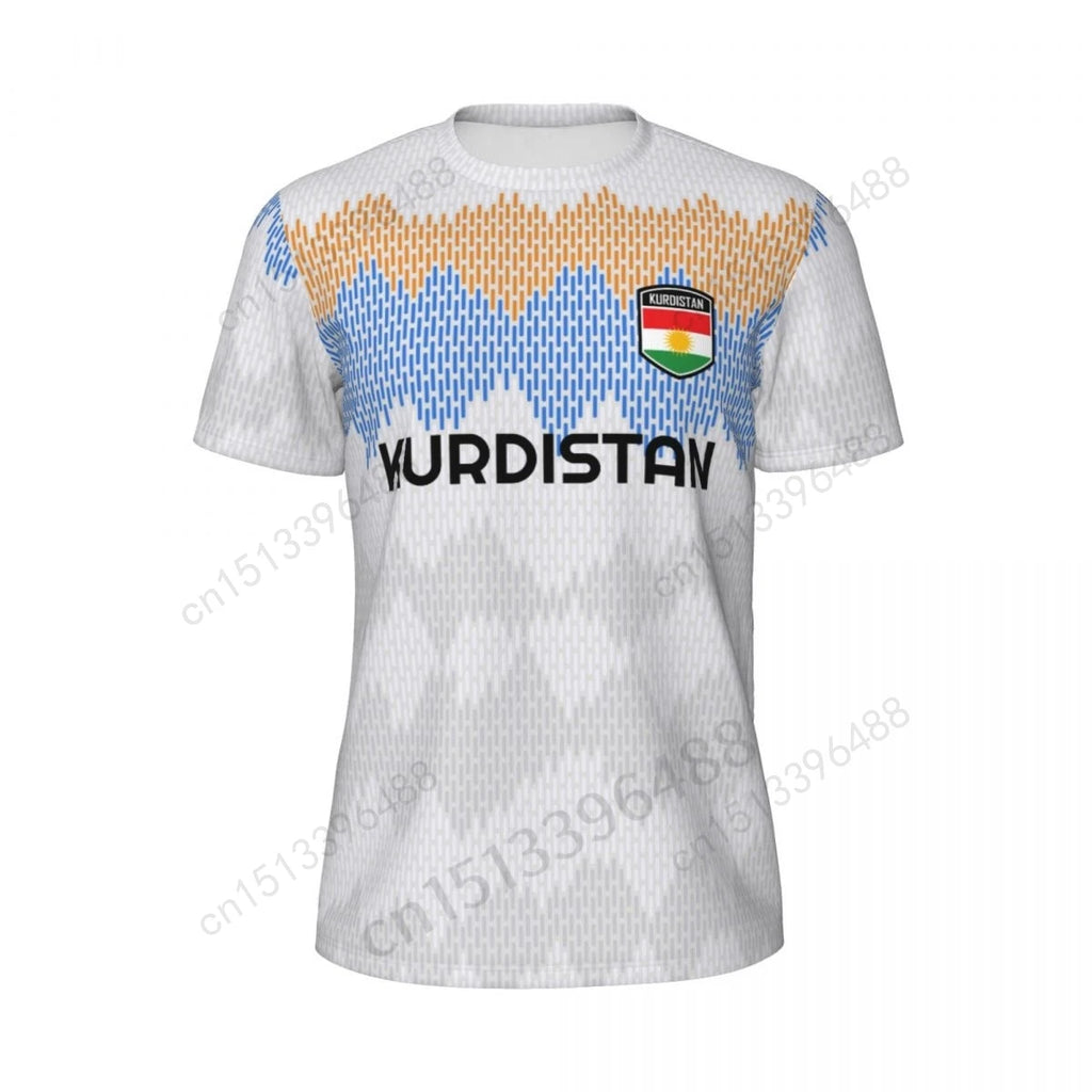 Kurdistan Flag 3D Printed T Shirt Men Summer Short-sleeved Mesh T-shirt For Running Bike Tennis Fitness Fans