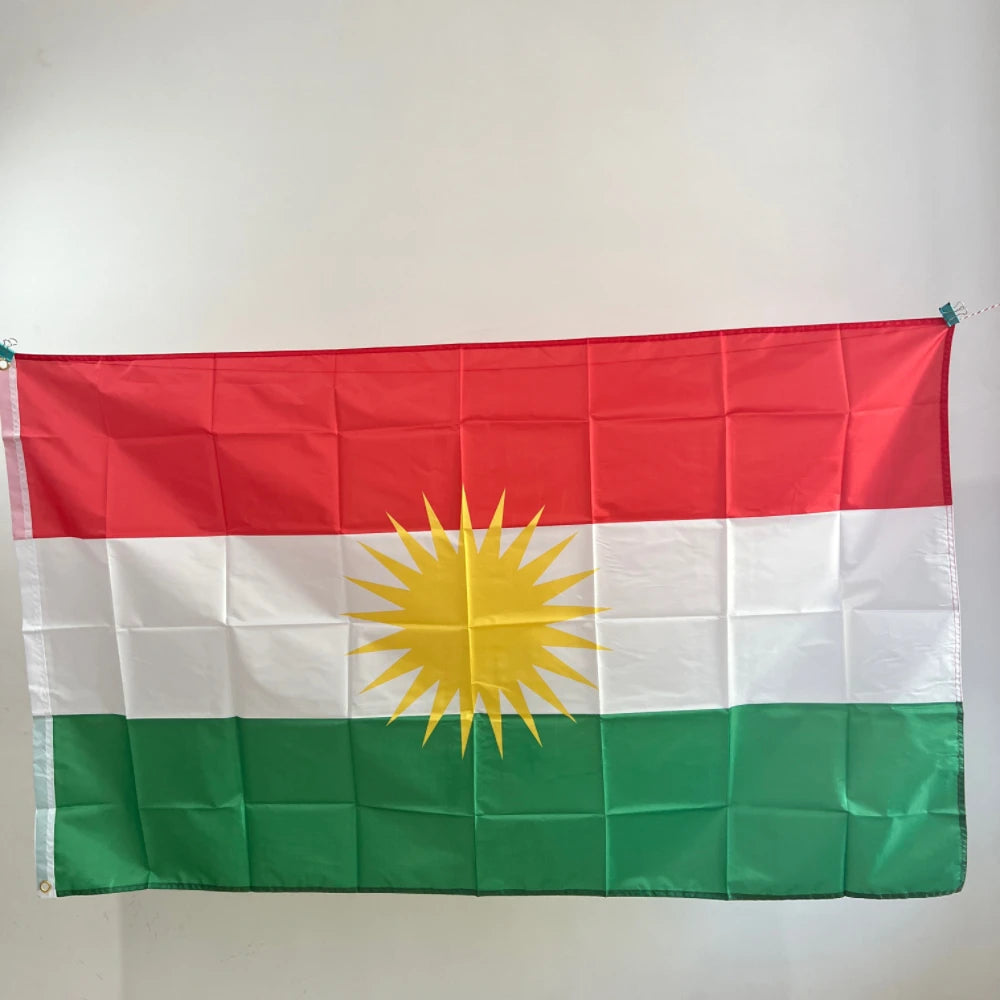 Kurdish flag  90*150cm Kurdistan Flag Hanging Polyester Kurdish Flag and Bannes Home Decoration flag