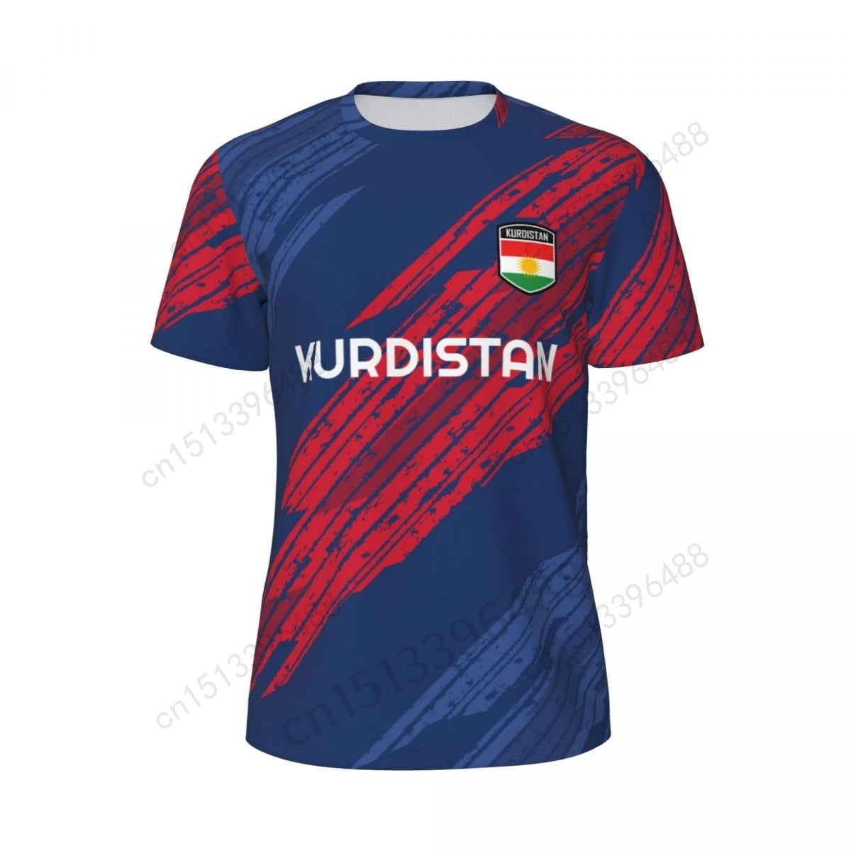 Kurdistan Flag 3D Printed T Shirt Men Summer Short-sleeved Mesh T-shirt For Running Bike Tennis Fitness Fans