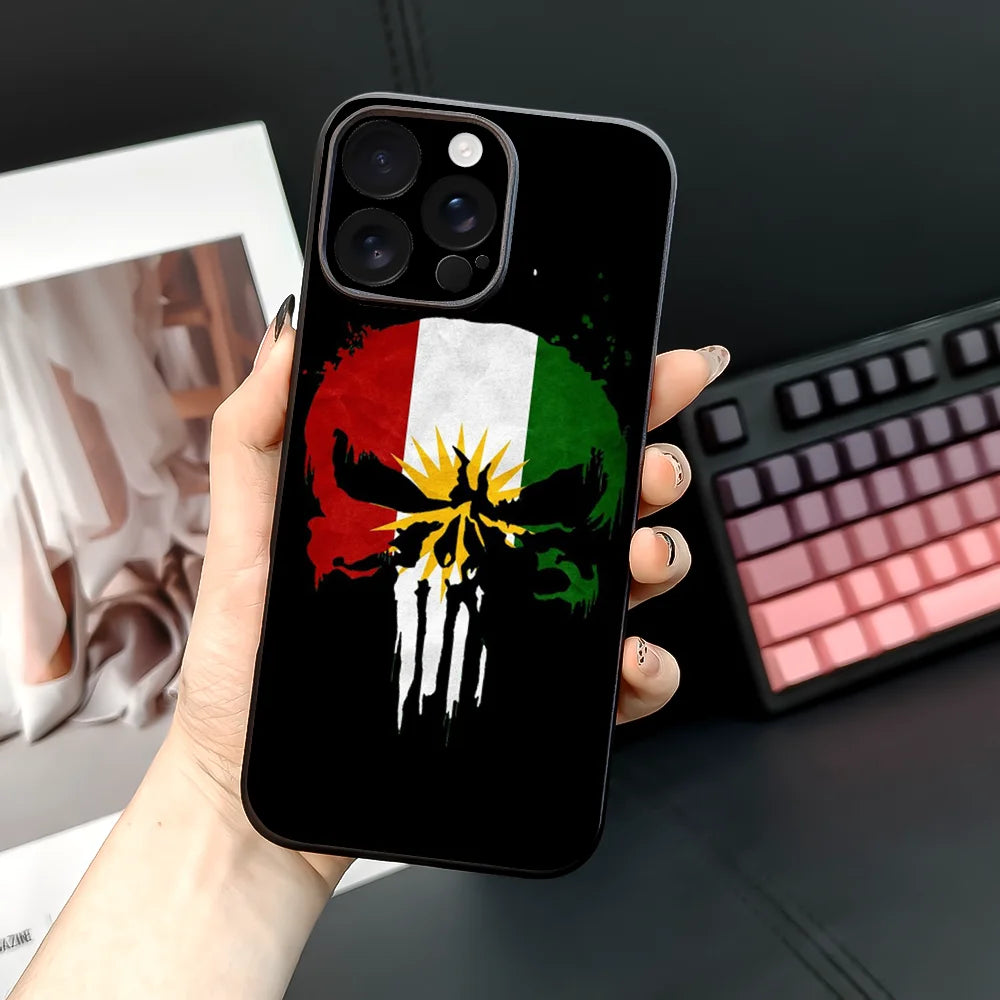 K-Kurdistan Flag Phone Case For iPhone 16 15 14 13 12 11 PRO MAX PLUS Mini TPU Soft to Skin-friendly case