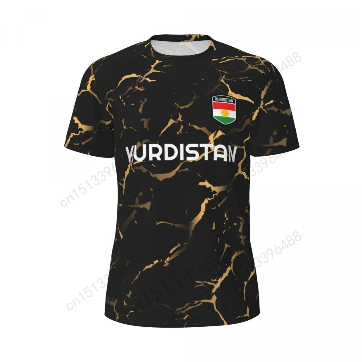 Kurdistan Flag 3D Printed T Shirt Men Summer Short-sleeved Mesh T-shirt For Running Bike Tennis Fitness Fans