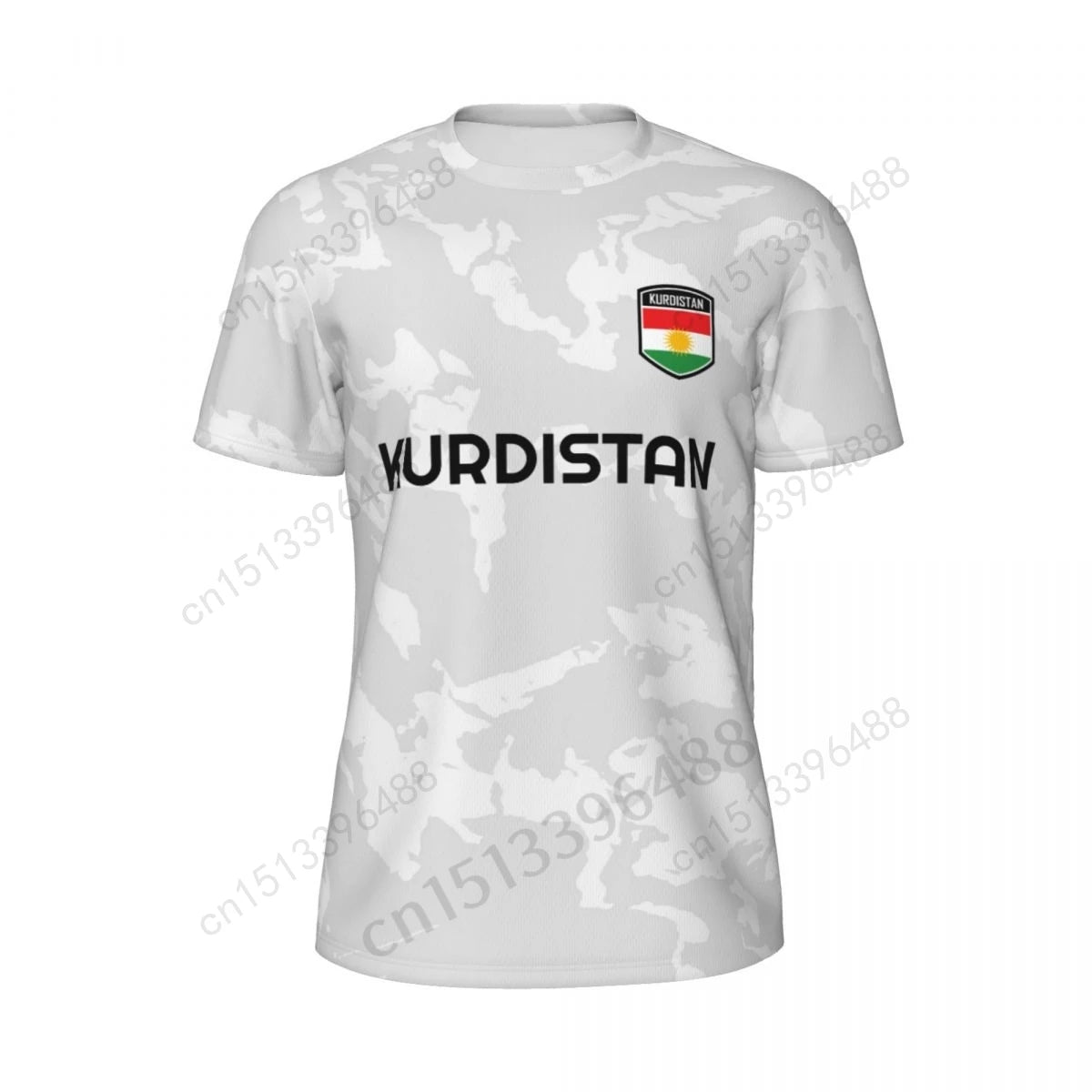 Kurdistan Flag 3D Printed T Shirt Men Summer Short-sleeved Mesh T-shirt For Running Bike Tennis Fitness Fans